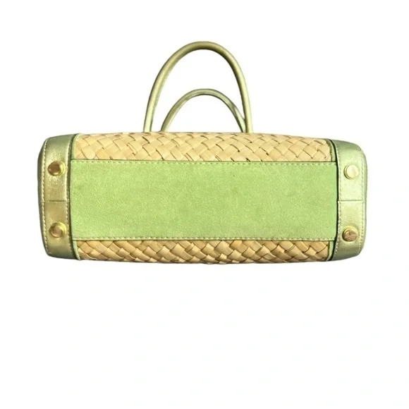 Coach Limited Edition Metallic Green Woven Handbag - Picture 7 of 9